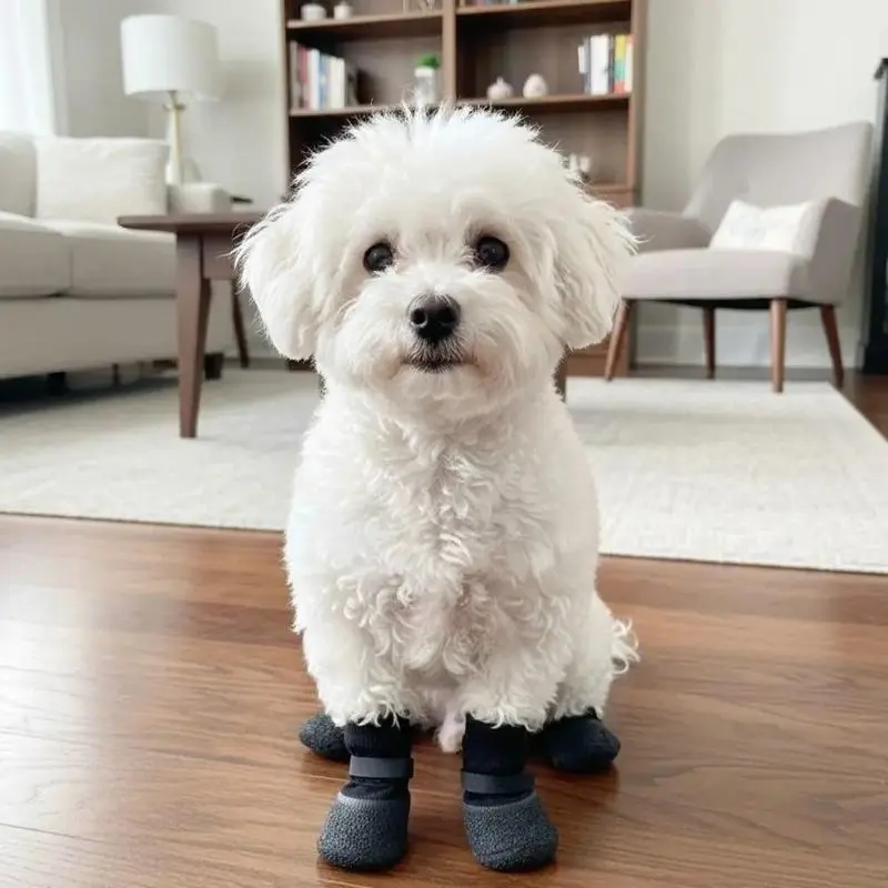 4-Pc Dog Boots Set with Waterproof, Anti-Slip Soft Soles & Wear-Resistant Design, Pet Footwear for Small-Medium Dogs’ Paws, Ideal for Rainy Days & Daily Outdoor Use