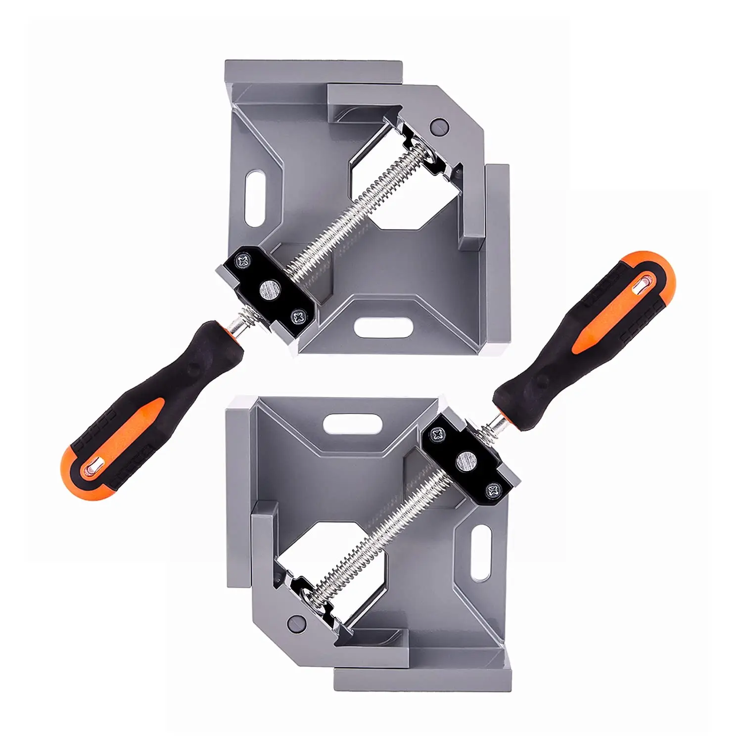90° Right Angle Clamp with Single Handle, Adjustable Aluminum Alloy Corner Clamp for Woodworking, Swing Jaw Frame & Cabinet Holder Tool Hardware Home