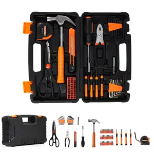 【GARVEE】Professional Hand Tool Set, 57 Pieces Complete Tools, Industrial Grade Hardware Kit, Multipurpose Household Tools, Auto Repair Supplies, Woodworking Tools, Electrical Maintenance Tools, Sturdy Portable Storage Toolbox