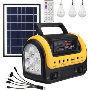 Solar Generator with Panels included,Solar  Generator Portable Solar Power Station Lifepo4 with Led Flashlight for Hurricane Supplies (yellow color)