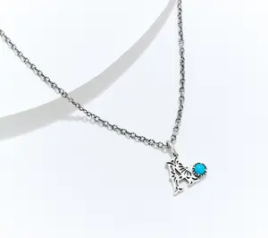 American West Sterling Silver 17" Initial Necklace