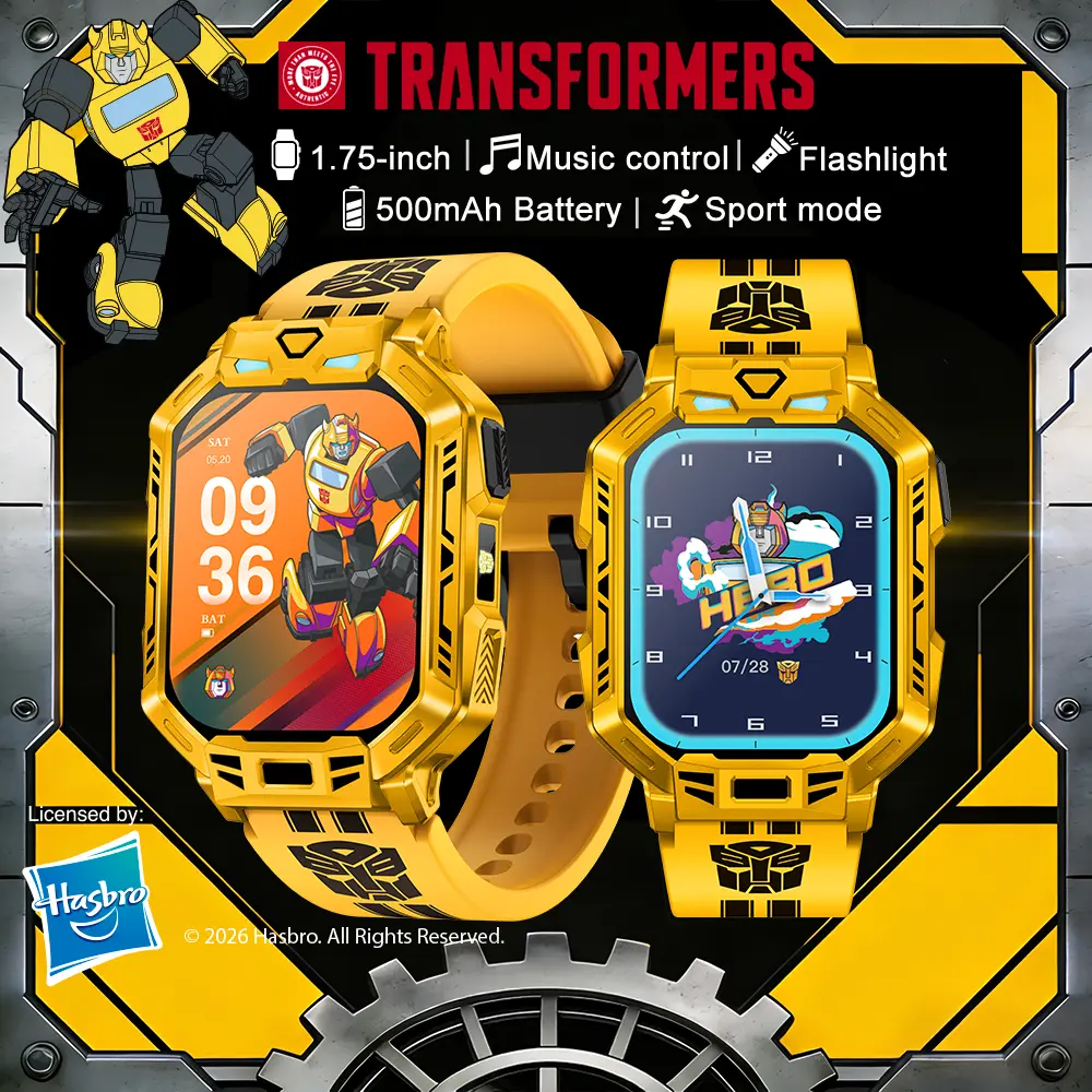 Transformers, Kids Educational Game Watch, equipped with various fun games, 500mAh large battery, supports multiple exercise modes, flashlight, alarm clock, calculator, remote control photography，3D stereoscopic deception mech dial.Children's gifts tiktok
