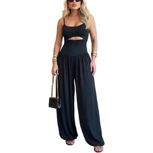 for Women Sleeveless Waist Backless Ruched High Waist Summer Romper