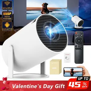 Portable Projector, Auto Keystone Correction Mini Projector, 4K/ 200 ANSI Smart Projector with 2.4/5G WiFi, BT 5.0, 130 Inch Screen, 180 Degree Flip,for Valentine’s Day Gift