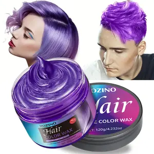 ROZINO Purple Hair Color Clay Wax 120g for Temporary Hair Dyeing & Styling - Vibrant Purple Hue for Instant Color Changes & Bold Hairstyles