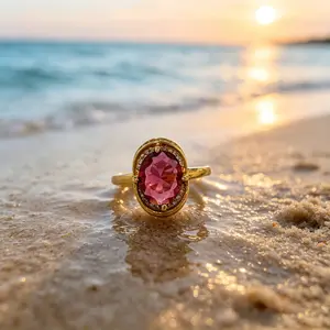 Vintage-style oval-shaped synthetic cubic zirconia cocktail ring with a bezel setting; classic four-prong engagement ring with a slim band; French-inspired, romantic, and affordable synthetic cubic zirconia promise ring—the perfect anniversary gift.