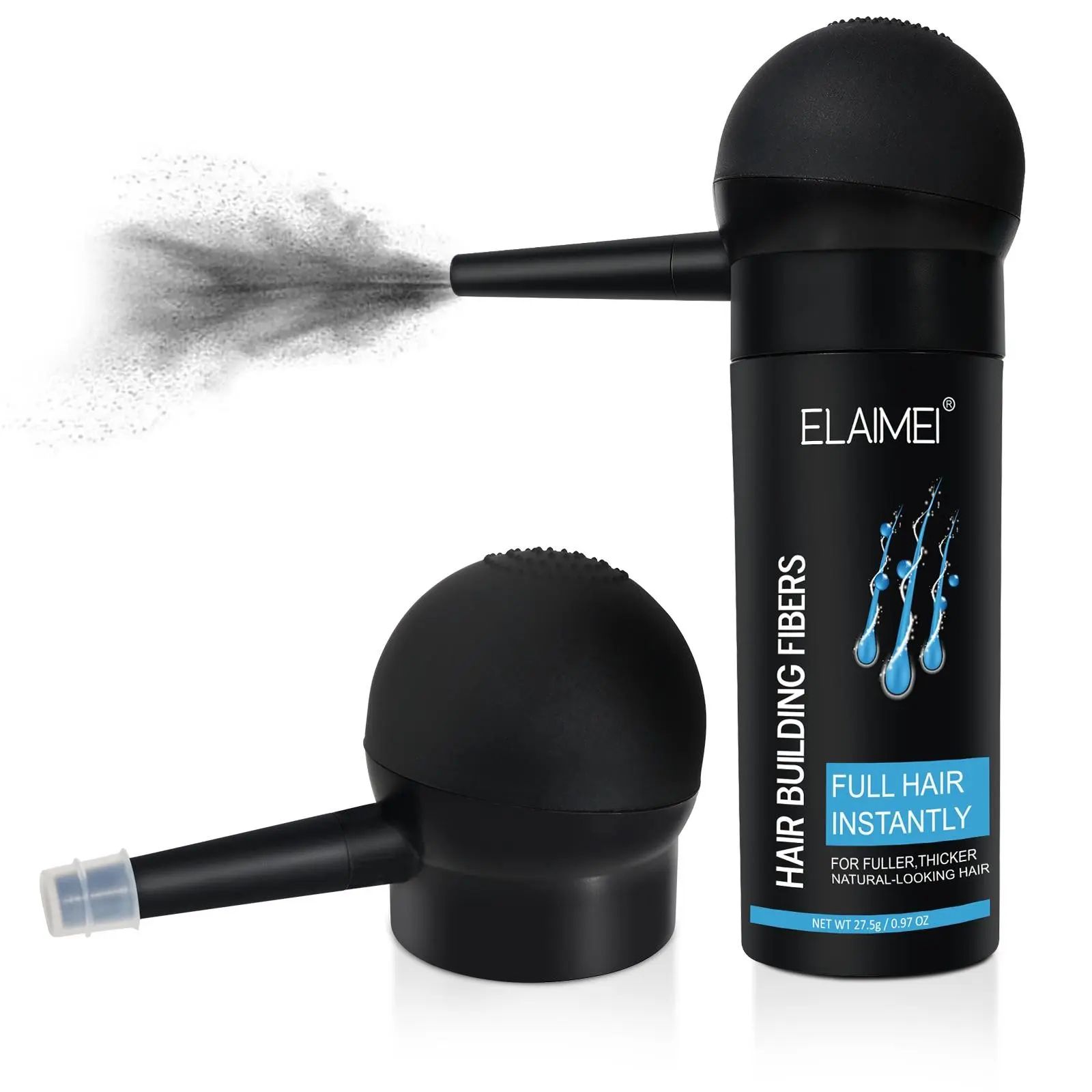Elaimei Hair Fiber Powder Set, 4 Colors Available, 27.5g/0.97oz, Thickening Spray, Instantly Conceal Sparse Hair, Gift for Men and Women, Styling Powder, Volumizing Styling Powder