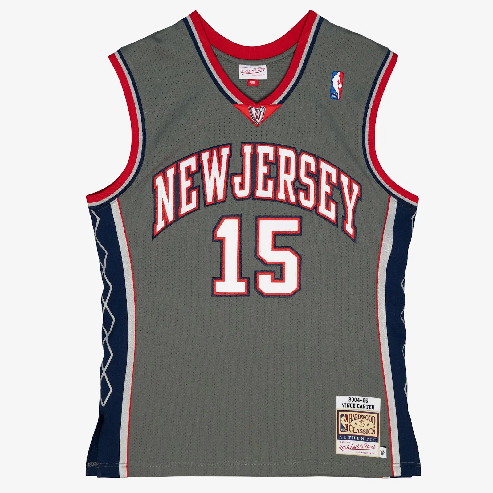 Vince Carter New Jersey Nets 2004-05 Gray Authentic Jersey - Mitchell & Ness NBA Throwback, 00s Retro Basketball Jersey