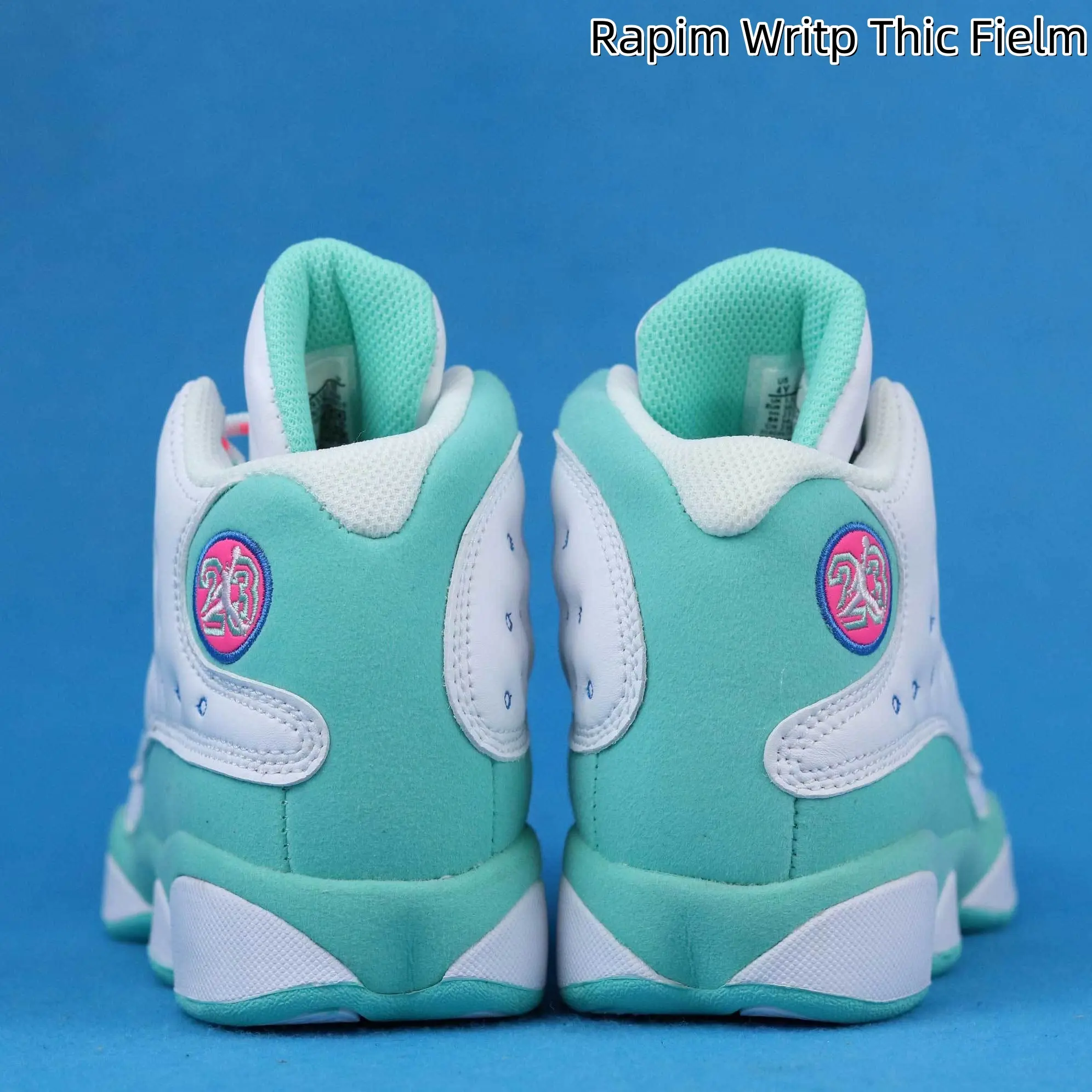 Soft Pastel Mid-Height Performance Sports Collectible Shoes, White-Mint Contrast Color Block Design, Multicolor Stitched Shoelaces, Gentle Fresh Tone, Shock-Absorbing Footbed for All-Day Stable Support, Ideal for Daily Dates & City Mall Shopping