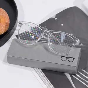 Rainbow Diffraction Glasses Clear Frame with Colorful Lens Effects for Unique Visual Experience and Stylish Look - FestivalGear PartyEssentials RaveGlasses TikTokViral