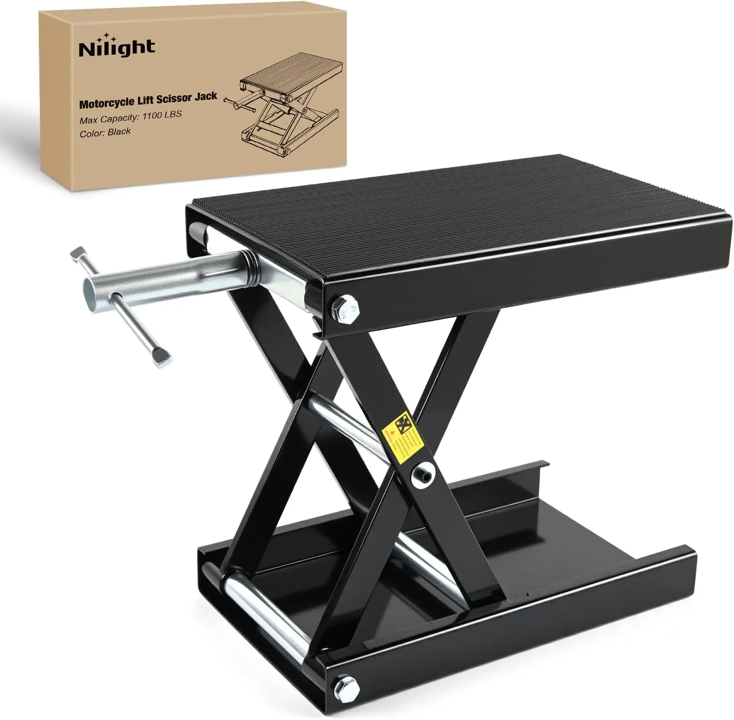 Nilight Motorcycle Lift Jack 1100 LBS – Heavy Duty Scissor Stand with Wide Deck & Crank Handle | Adjustable 3.4”–14.2” | For ATV Dirt Bike Garage Repair | Black dealsforyoudays Pneumatic Jack Car Air Compressor