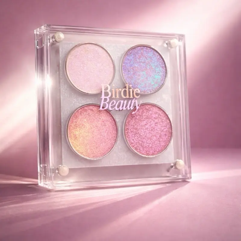 Birdie Beauty Moonlite Paradise Eyeshadow Palette with Duochrome Finish in Pink and Rose