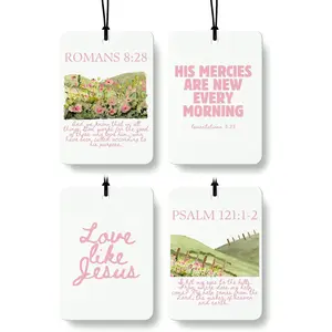Cute  Christian Cologne  Air Freshener 4 count, Preppy Floral Religious  Verse  Air Freshener for  Bathroom Dorm Books Decor,  Girly Accessories Gifts for Women Girls