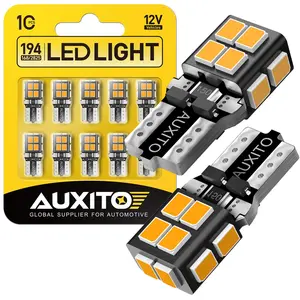 AUXITO 10x White LED T10 194 168 W5W Interior Map Dome Trunk License Plate Light Bulbs