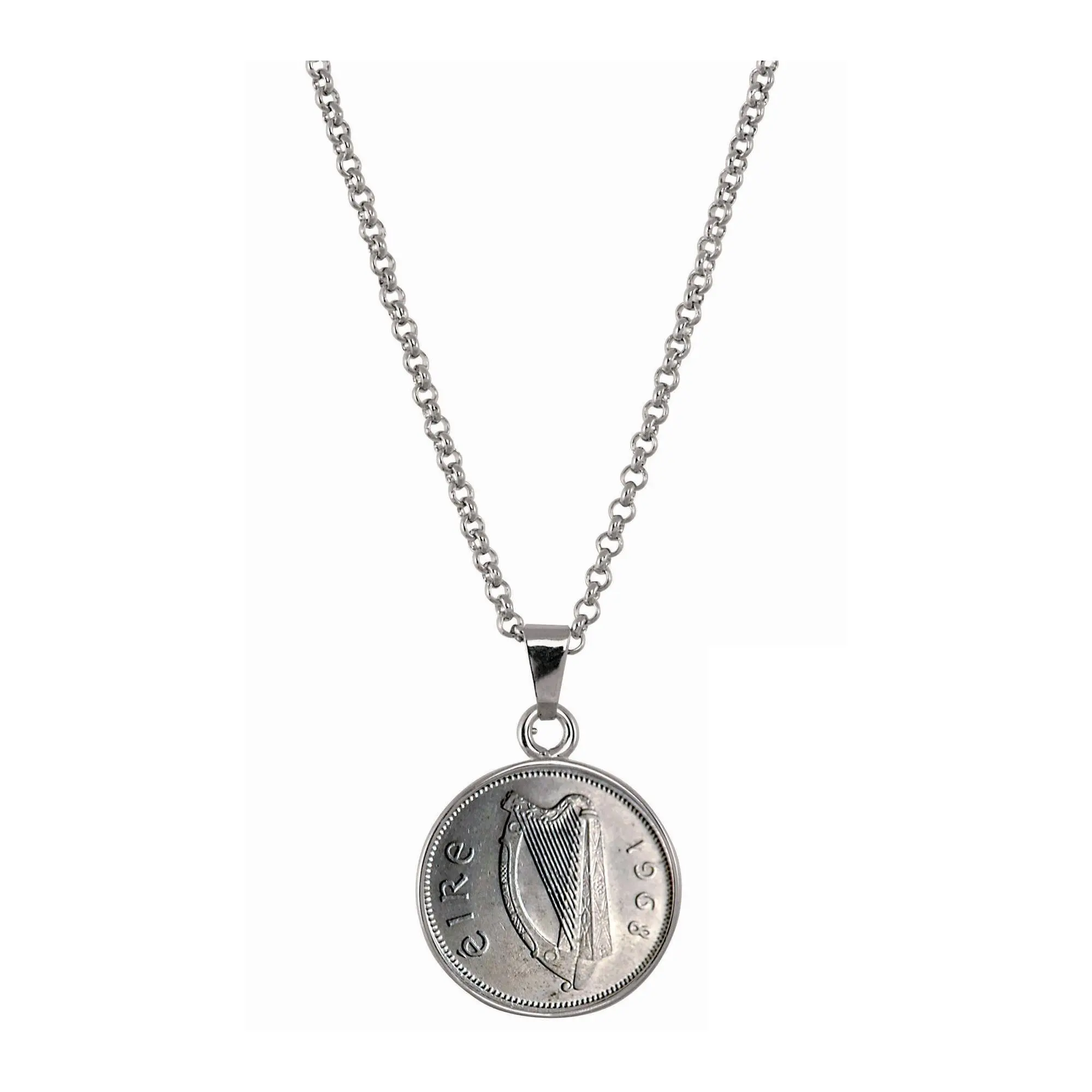 Irish Threepence Coin Pendant Necklace Irish Threepence Coin Pendant Necklace