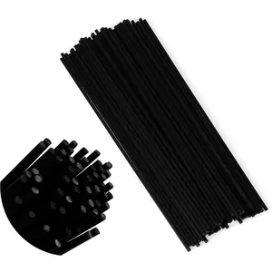 50pcs 9in/23cm 0.118in/3mm Black Thick Fibre Reed Fragrance Refill Diffuser Sticks for Home Office Spa and Bedroom