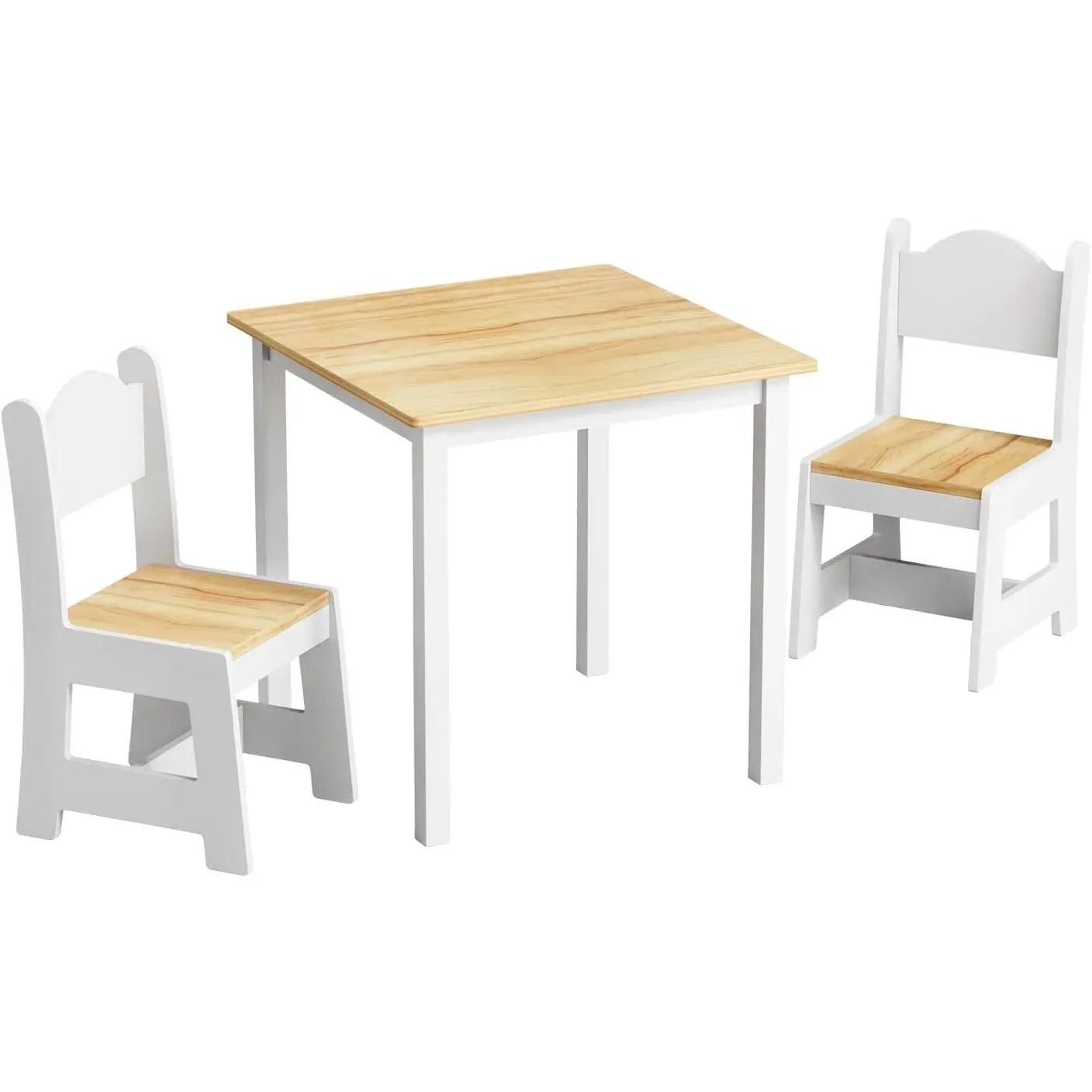 JOYMOR Kids Table and 2/4 Chairs, Toddler Table and Chair Set, Wooden Activity Table for Children with Chairs, Perfect for Arts, Crafts and Nursery Use