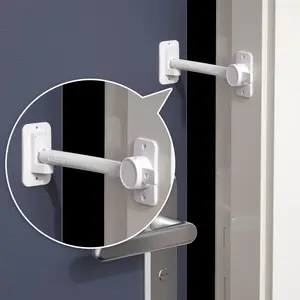 EUDEMON 1 Pack Child Proof Door Finger Pinch Guard, BabyDoor Stopper& Door Latch, Adjustable Door Lever Handle forPets, Great Door Lock for Dogs, Easy Cats Entry