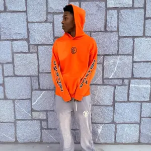 Hellstar Orange Hellstar Hoodie with Bold Logo Design and Comfortable Fit