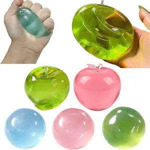 5-Pack Coconut Oil Stress Balls, Apple Shape Anxiety Relief Toys, Sensory Fidget Balls, Enhance Focus, Reduce Tension, Non-Sticky, Squishy Fidgets, Ideal for Study, Work, Relaxation