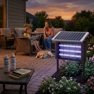 Solar Insect Light, Hanging Standing USB Rechargeable 3 UV Tube Lamp for Outdoor Patio Backyard Garage