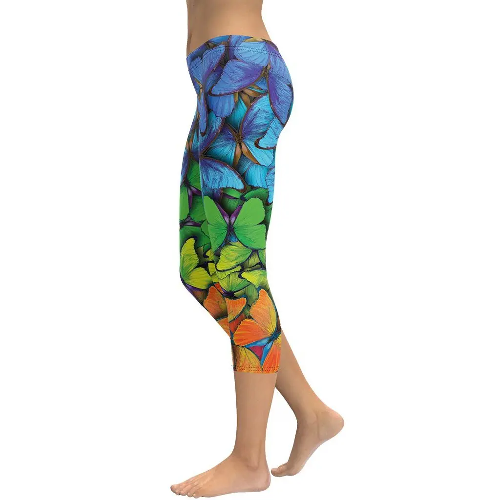 Colorful Butterflies Capris