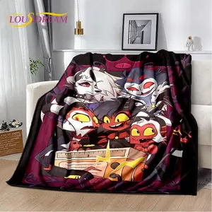 Helluva Boss Blitzo Flannel Throw Blanket, Cozy Blanket for Bed Sofa Gaming Lounge and Indoor Comfort