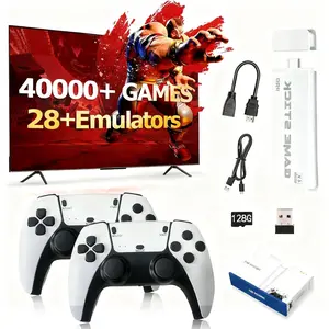 Over 40,000 classic games—the M15 Plus retro gaming console. Includes a free 128GB memory card, two 2.4GHz wireless controllers, 4K HD output support, and a plug-and-play HDMI port.