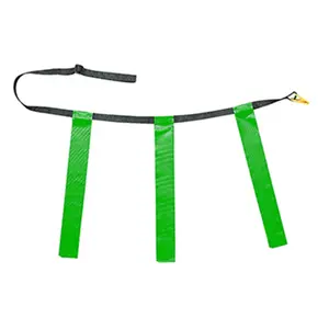 212 MAIN Triple Flag Football Set, Green, 12-Pack, Adult Fit, Quick Release, Tackle-Free, Sizes 40-50In
