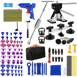 106 Pcs Dent Remover Tool For Car, with T-Bar, Bridge Puller, Black Lifter, Car Dent Repair Kit, Pdr Tools, Paintless Dent Removal Kit, DIY Repair For Car Hail Damage & Door Dings-A