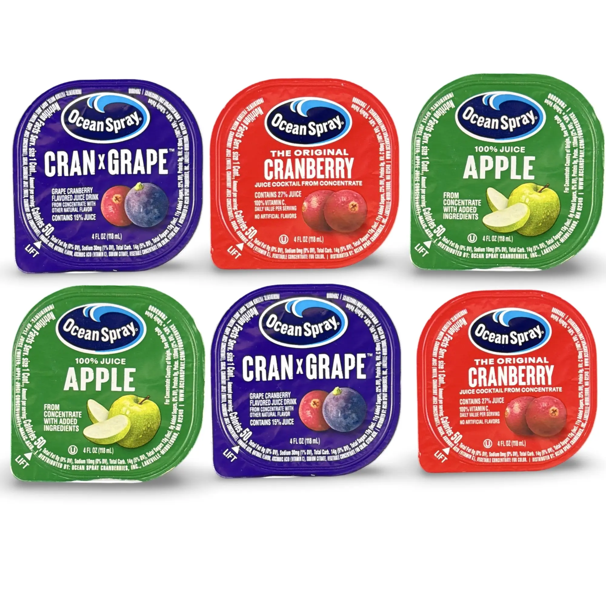 Ocean Spray Fruit Juice Individual Cups Variety Pack | Apple, Cran-Grape, Cranberry | Pack of 24