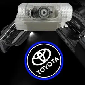 2pcs LED door welcome Projection logo light For Toyota Camry Highlander Land Cruiser Prado Avalon Reiz Rav4 Crown CHR accessory