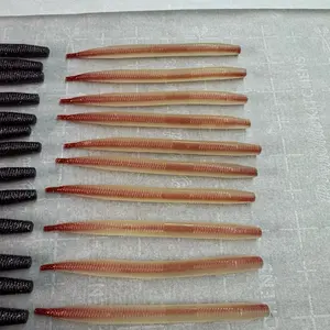 Lucki Baits 5” Senko red core shot glow in the dark 10 pack