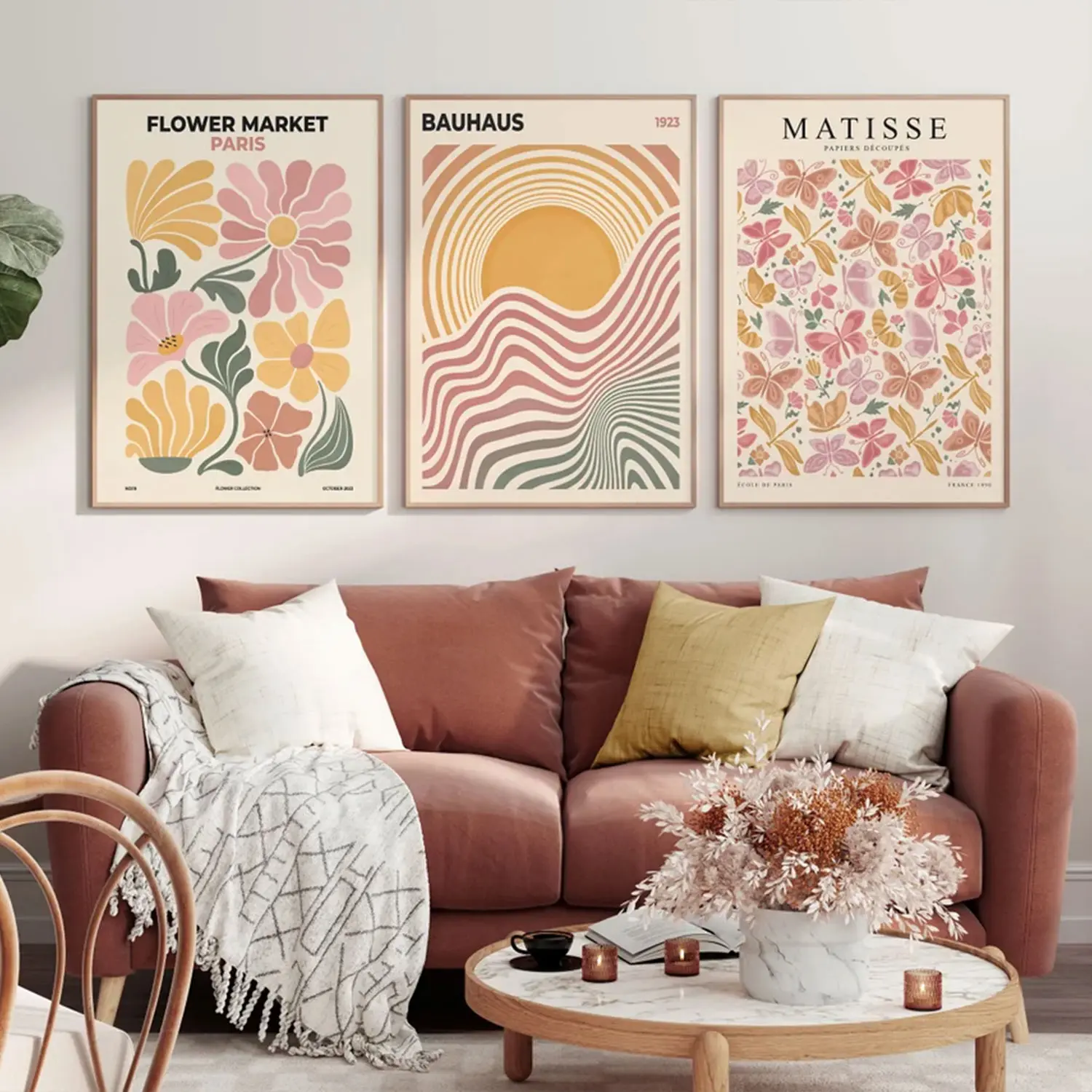 Abstract Gallery Art Wall Set of 3 Prints, Bahuaus Poster, Print Wall Art, Exhibition Poster Set of 3, Matisse Print Set