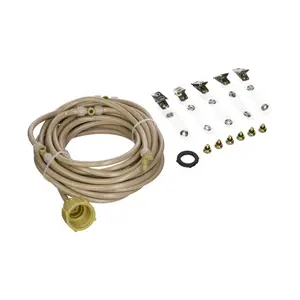 212 MAIN 20000 Port Outdoor Mist System - Portable, Preassembled, Ready-to-Install Orbit Irrigation Product with Garden Hose Connector, Flexible Tube, Heat Relief & Included Parts (Model 117451)