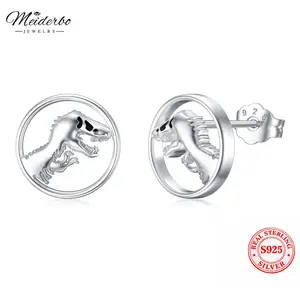MEIDERBO Jewelry 925 Sterling Silver Hypoallergenic Dinosaur Animal Stud Earrings for Women, Jewelry Gifts for Ladies, Valentine's Day/Graduation Season Gifts, Stylish Earrings