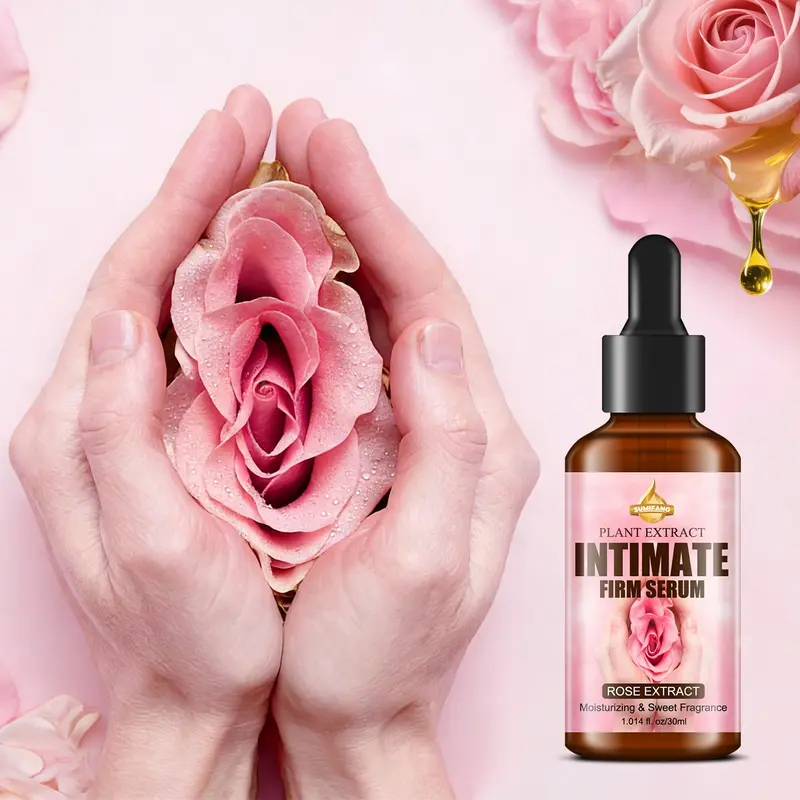 Sumifang Rose Extract Tightening Intimate Essence Serum, Moisturizing & Firming, Gentle Plant Formula, Long-Lasting Sweet Scent, Quick Absorption
