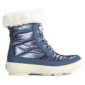 Sperry Womens Bearing Plushwave Metallic Snow Casual Boots Ankle - Blue