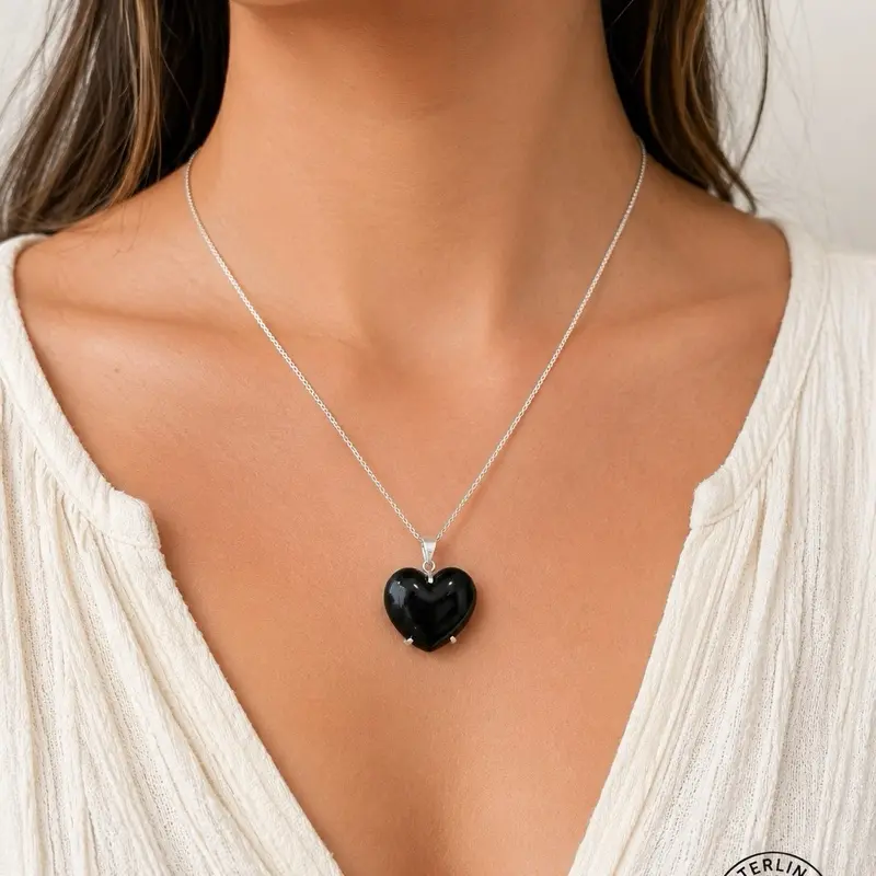 Obsidian Necklace (Sterling Silver)