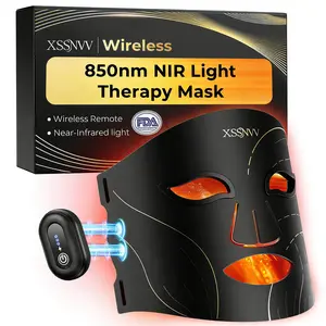 Wireless LED Face Mask - 272 LEDs 4 Modes for Skin Renewal & Glow, 850nm Near-Infrared Lightweight Red Light Therapy, 10-Min Auto-Timer Rechargeable Home Spa