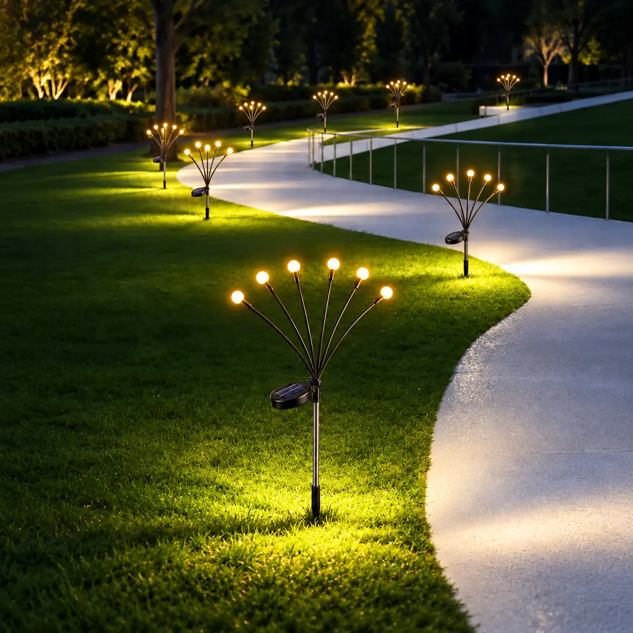 Outdoor Solar Firefly LED Lights, 2/4/8-Pack Waterproof Garden Stake Lights with Auto On/Off & Dusk-to-Dawn Glow, for Pathway, Yard, Home, Halloween & Christmas Decor，Sohochic