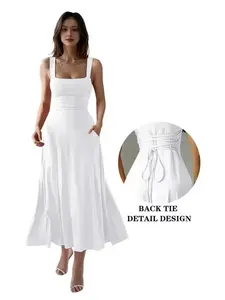 Women's 2026 Summer Thick-Strap Unique Design Slim-Fitted  Waist  - 1 Piece, Casual, Formal, Basic Essential Women's ,summervibes Floral A- Swing halter  Solid Color Cami Lounge western womenswear garment tube dress