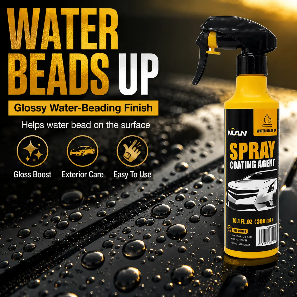 Spray coating agent；NUAN nano car coating sprayNano Car Coating Spray – Fast, durable, hydrophobic, shields paint, prevents fading, perfect for everyday car maintenance.-MY0522