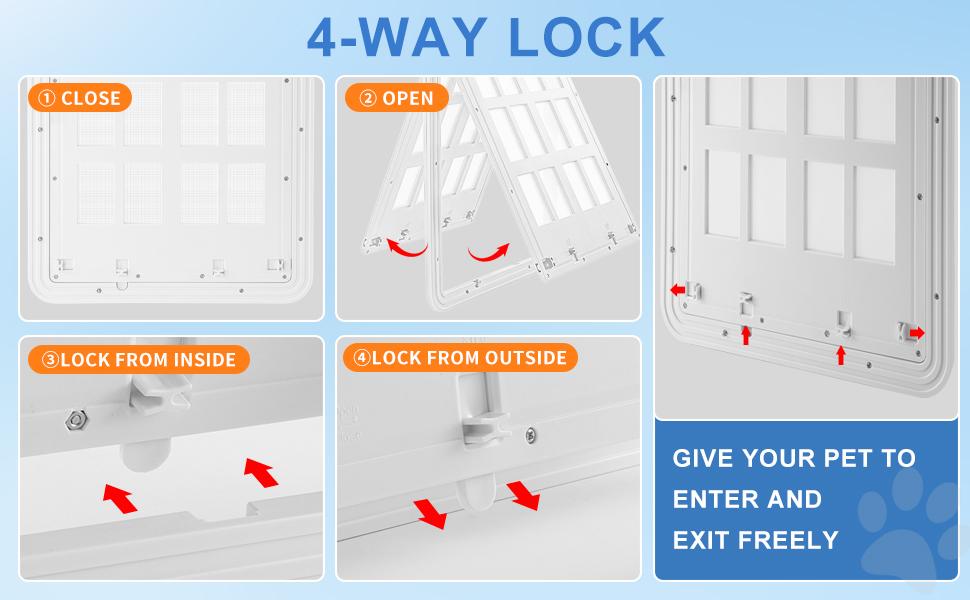 MORIKEY Large Dog Screen Door with Magnetic Self Closing Flap Easy In and Out Pet Door for Dogs and Cats Fits Screen Doors