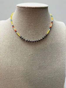 Seed Bead with Faux Navajo Pearl - 13 inch Choker