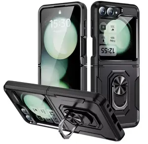 Rugged Defender Case ( For Samsung Galaxy Z Flip 6 ) Shockproof Heavyduty Protection Cover With Ring Stand Phonecase Protective Casing Cover