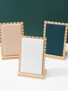 1pc Simple Necklace Display Stand, Jewelry Prop Holder, Pendant Showcase Rack, Solid Wood Jewelry Shelf, Elegant Accessory Organizer