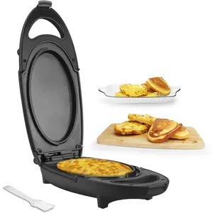 Baker's  Omelette Maker Electric, Omelette Cooking Surfaces Nonstick, Frittata Pan & Egg Pan, Double Sided Pan for Breakfast, Individual Flip Omelette Makers Electric, Graphite
