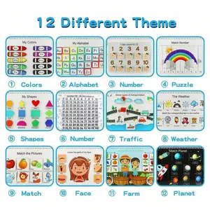Montessori educational toys, preschool activity binders, Visual Learning Tools for toddlers and early learning toys - for boys and girls to develop fine motor skills