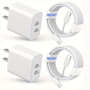 for iPhone 17 Fast Charger,40W Dual Port Type-C Fast Chargers with 10ft USB C Charging Cable For iPhone 17/1615/15 Pro/Pro Max/Plus, iPad